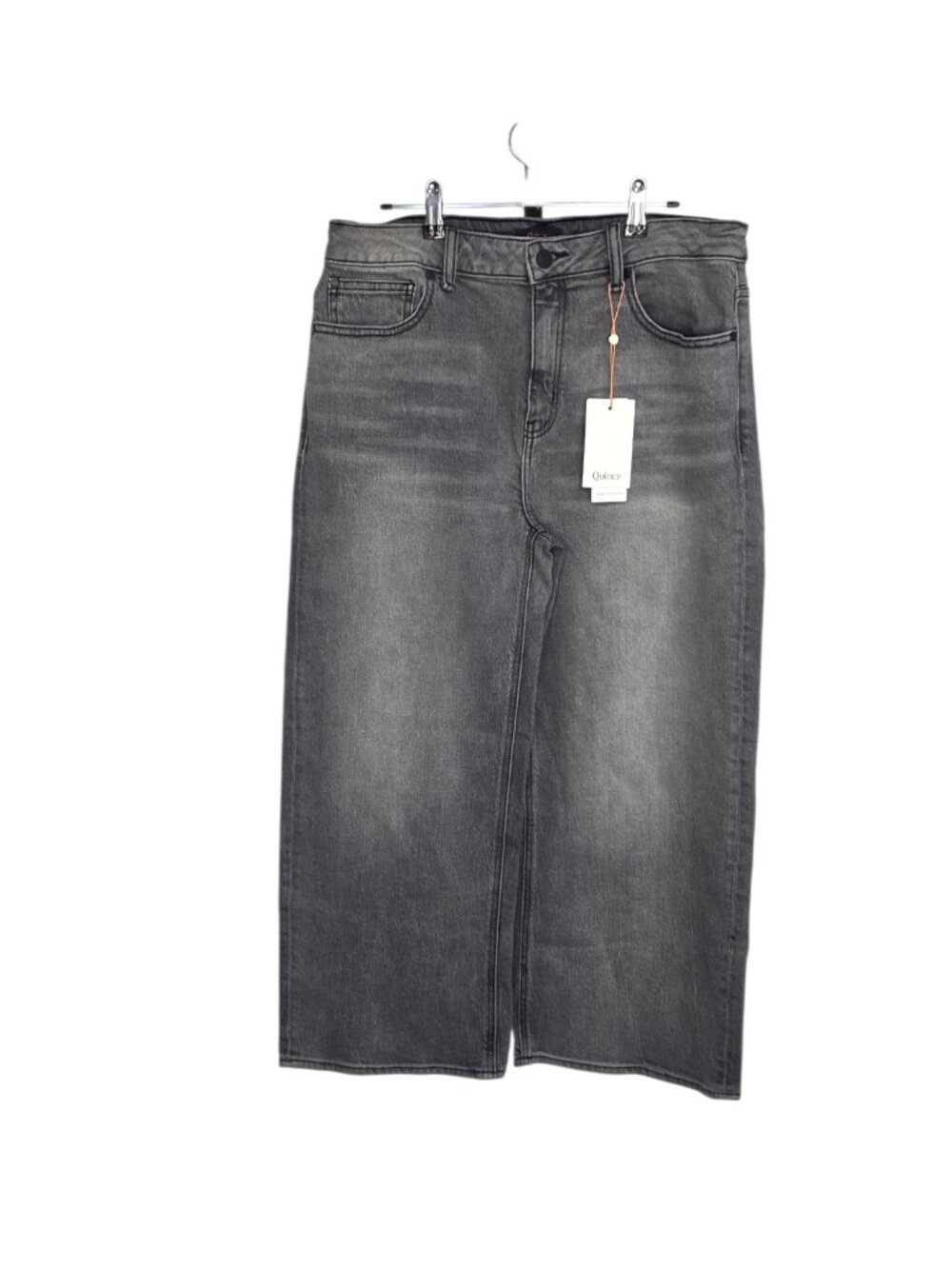 Quince Bella Stretch Relaxed Straight Fit Jeans, Stonewashed Grey, Size 32